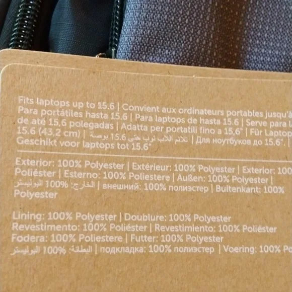 NWT Dell Tek Backpack 15.6" /40 cm Black Many Pockets & Padded Laptop Pocket - Picture 5 of 15